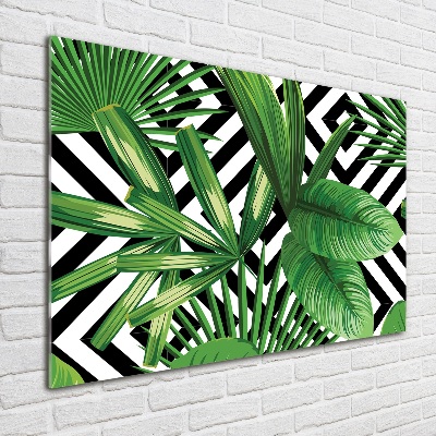 Tableau en acrylique Feuilles tropicales illusion