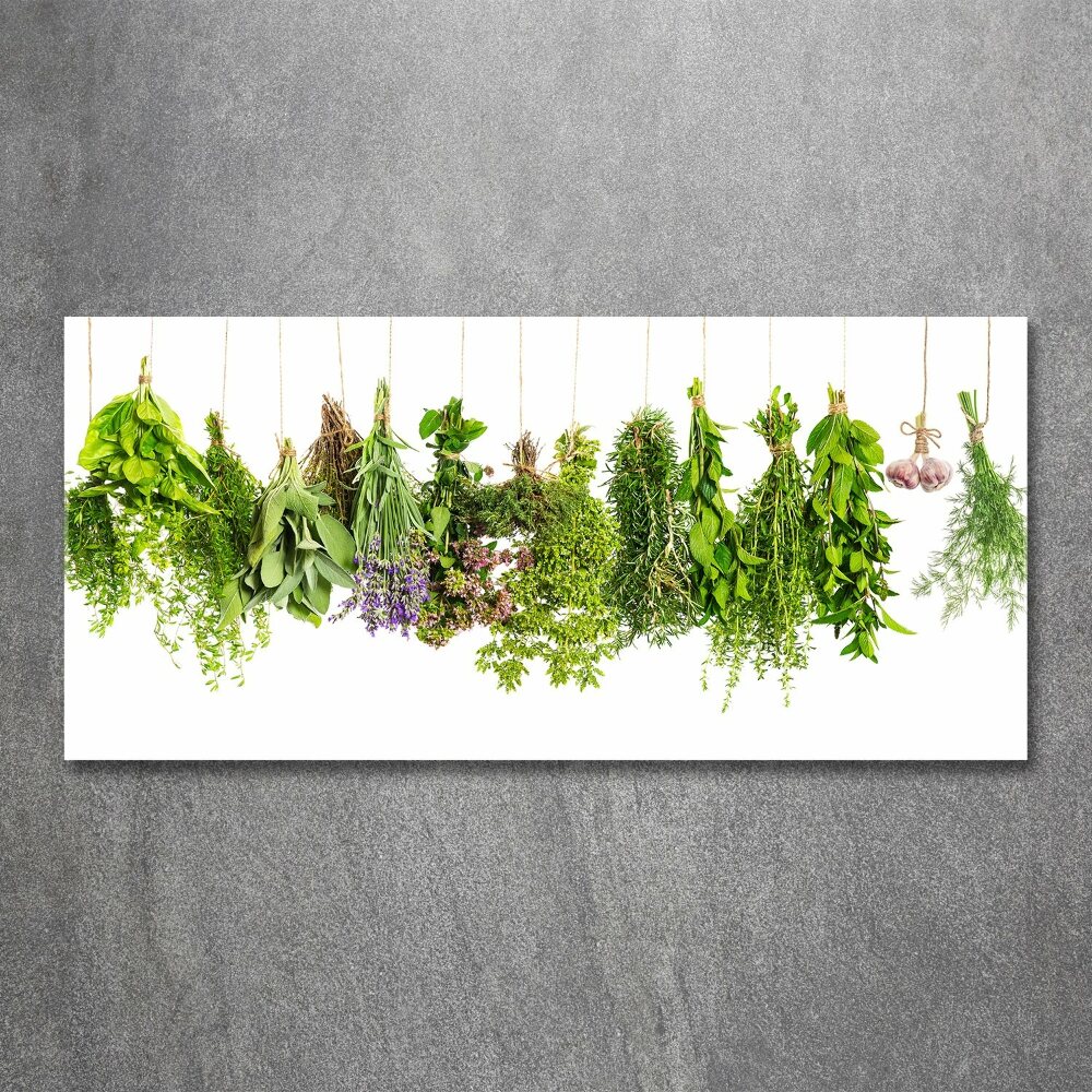 Tableau acrylique Herbes sur ficelle