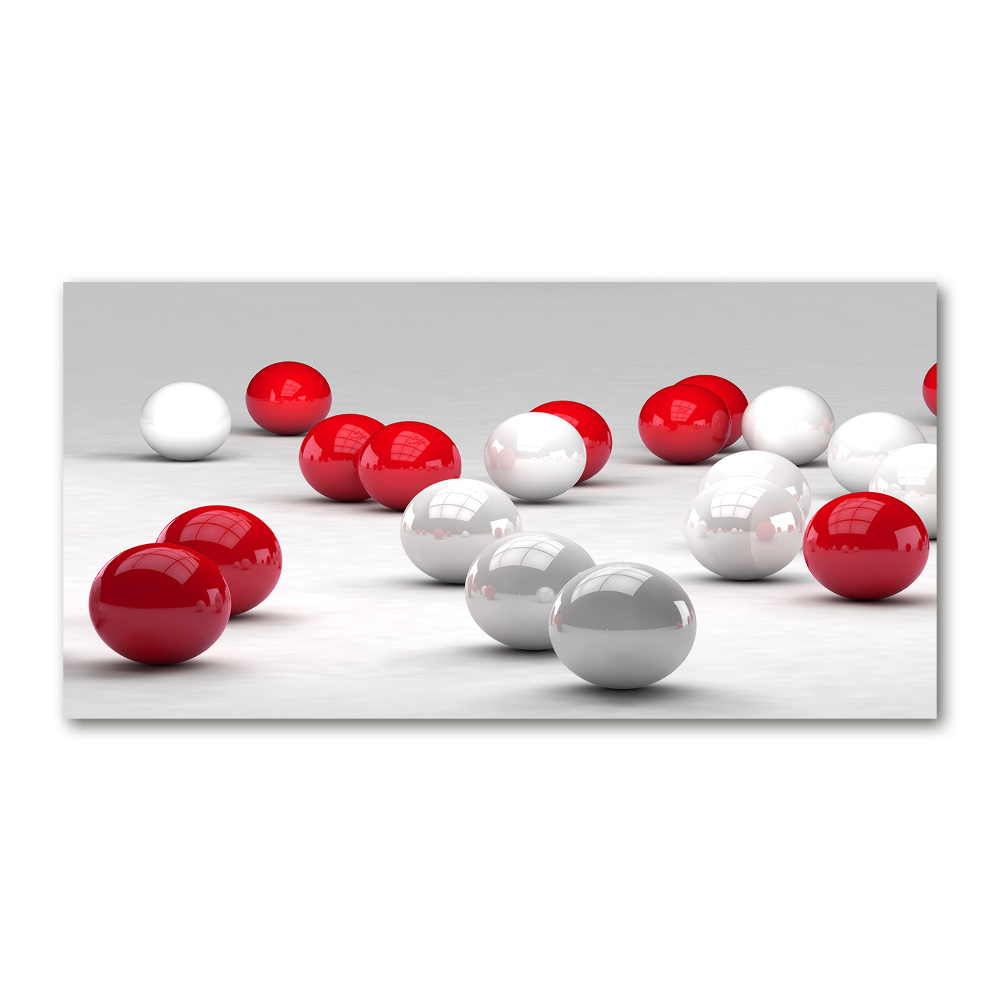 Tableau verre acrylique Boules rouges et blanches