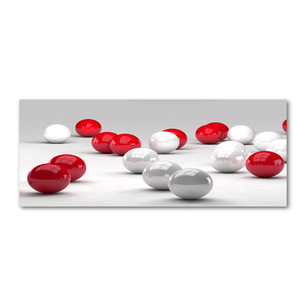 Tableau verre acrylique Boules rouges et blanches