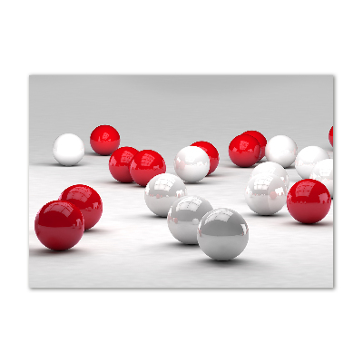 Tableau verre acrylique Boules rouges et blanches