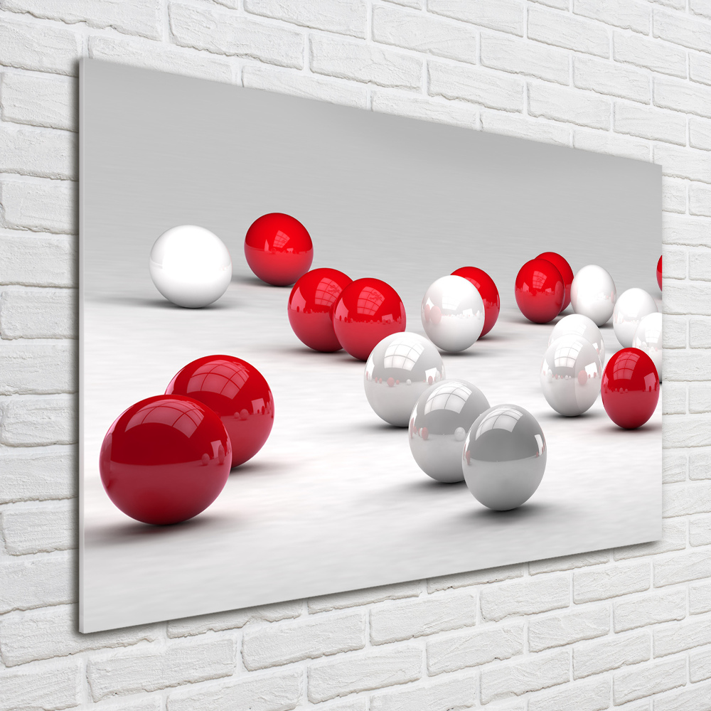 Tableau verre acrylique Boules rouges et blanches