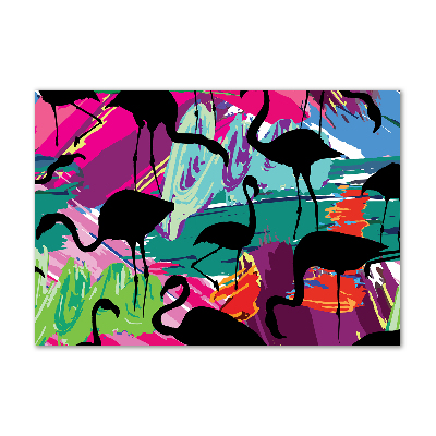 Acrylique tableau Flamants