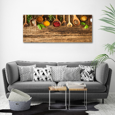 Tableau acrylique Epices en bois