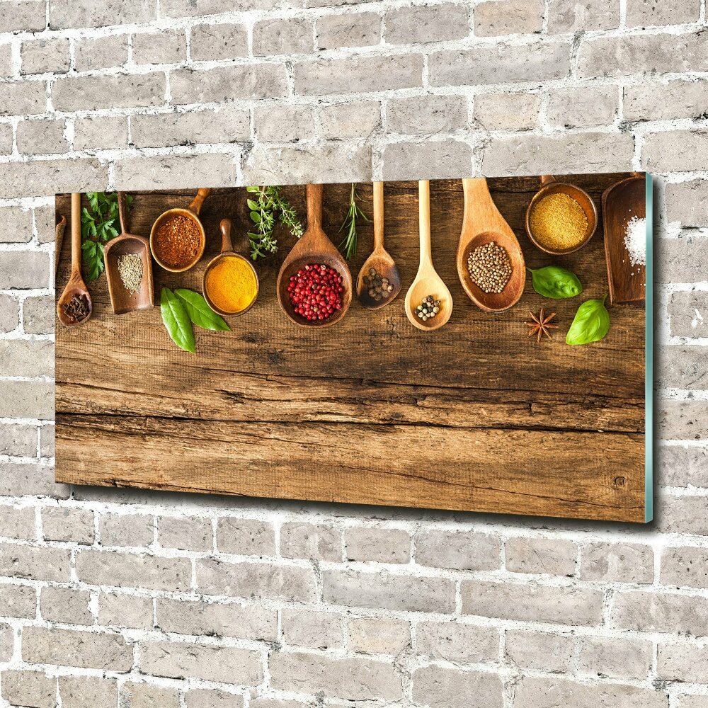 Tableau acrylique Epices en bois