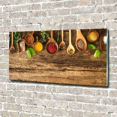 Tableau acrylique Epices en bois