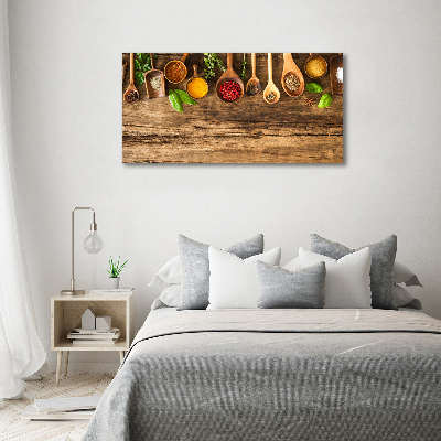 Tableau acrylique Epices en bois