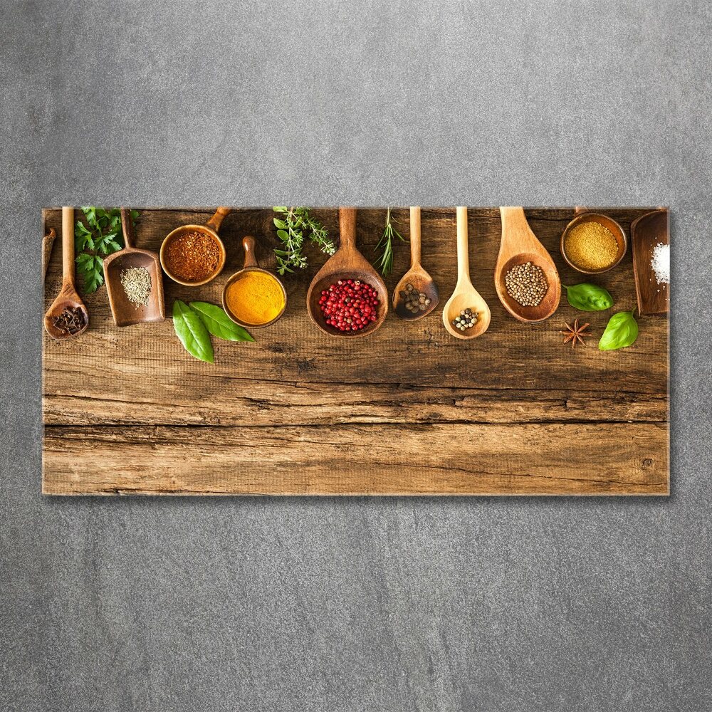 Tableau acrylique Epices en bois