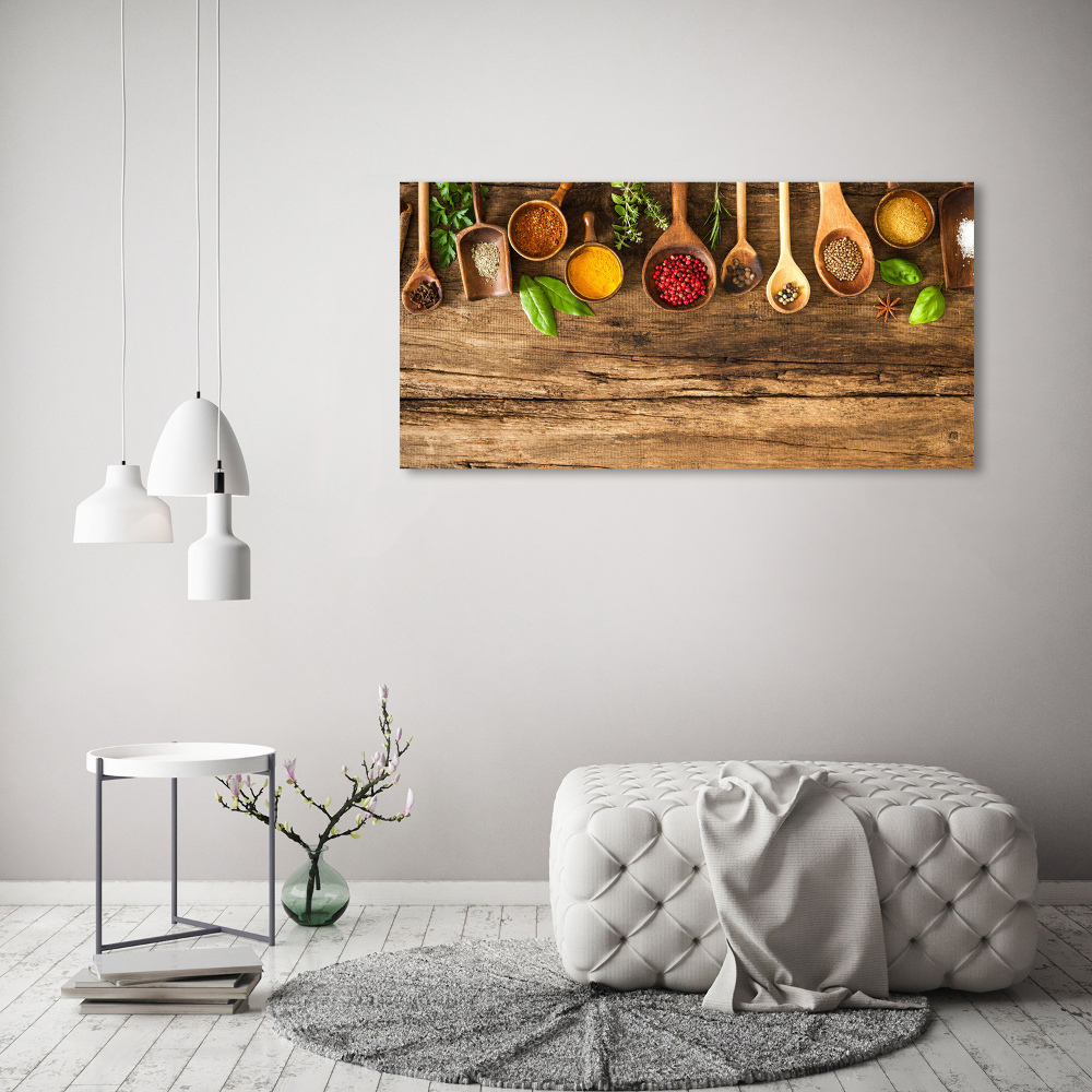 Tableau acrylique Epices en bois