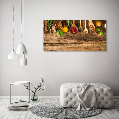 Tableau acrylique Epices en bois