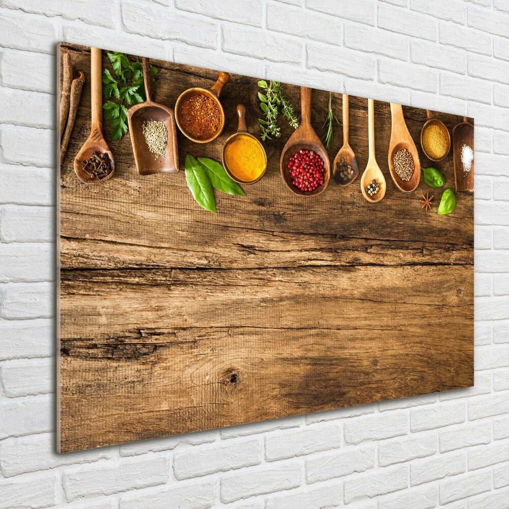 Tableau acrylique Epices en bois