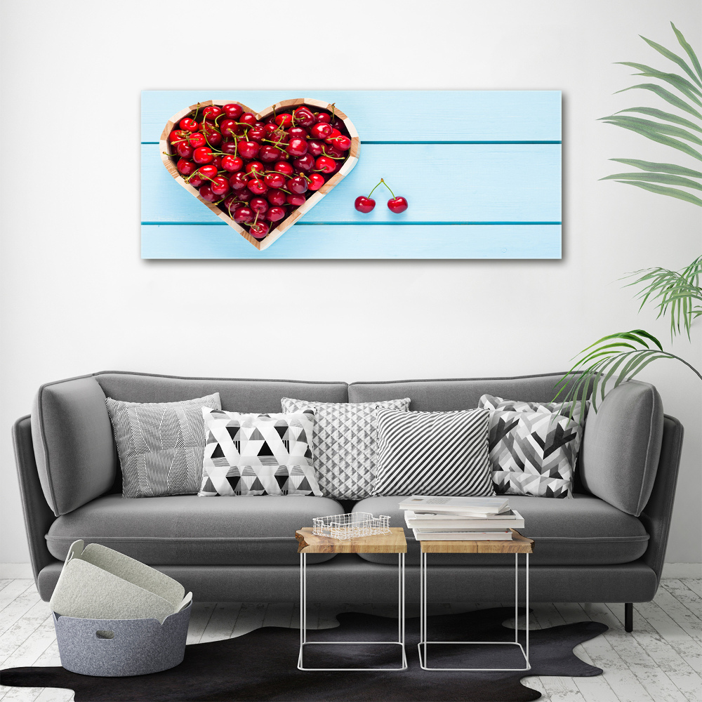 Tableau en acrylique Coeur en cerises