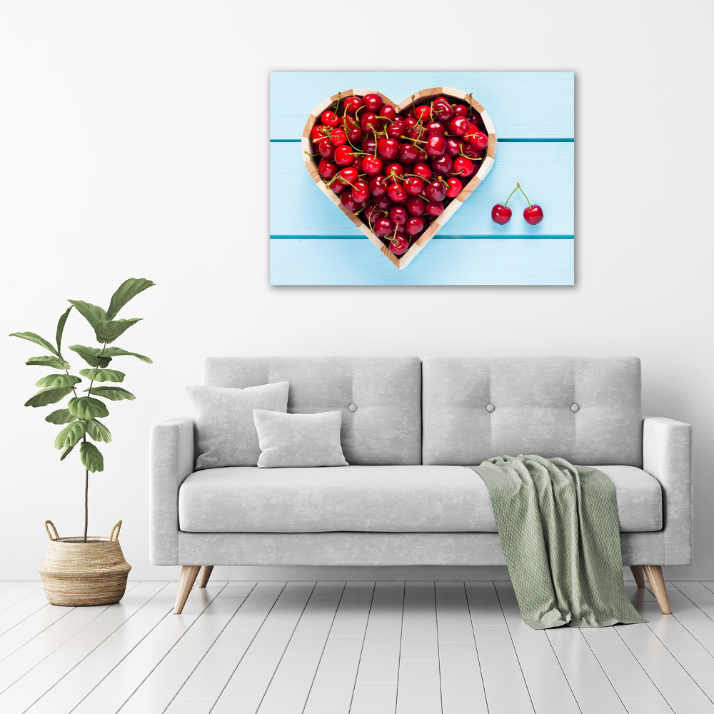 Tableau en acrylique Coeur en cerises