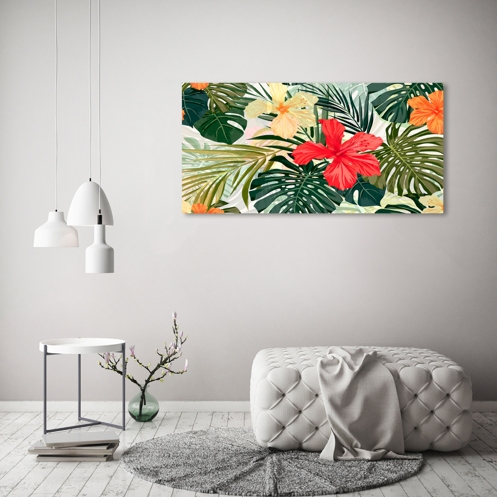 Acrylique tableau Fleurs hawaïennes