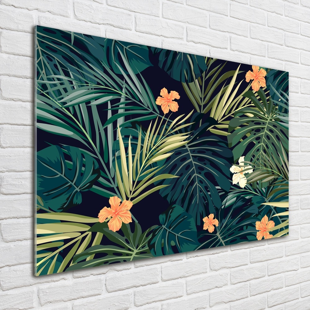 Tableau en acrylique Feuilles tropicales