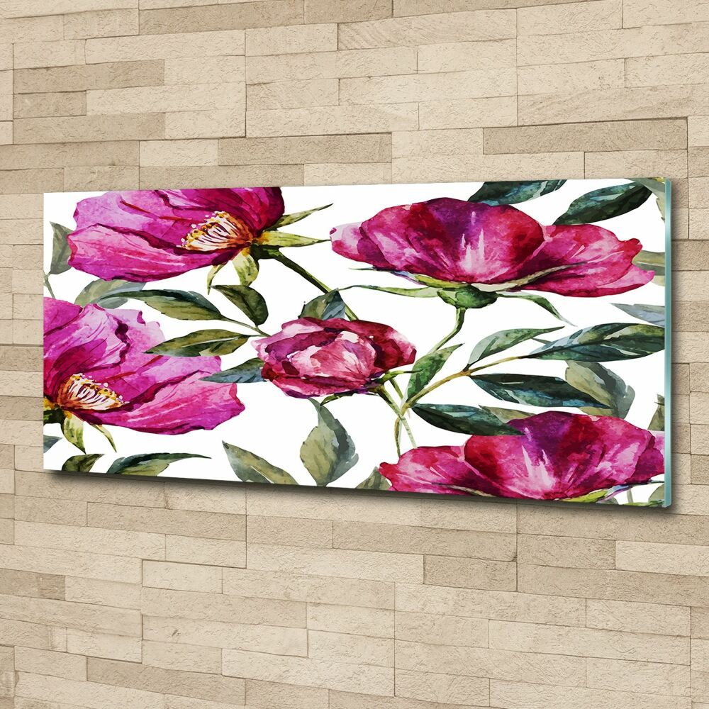 Tableau en acrylique Pivoines roses