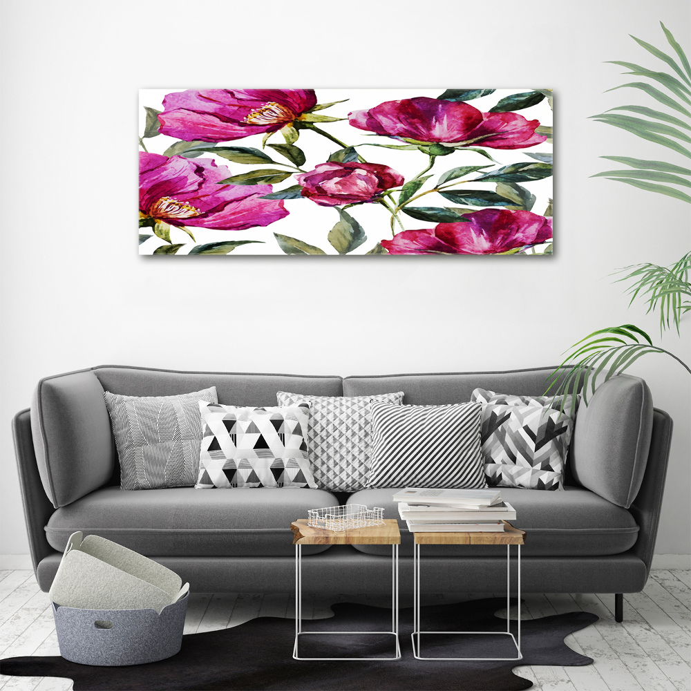 Tableau en acrylique Pivoines roses