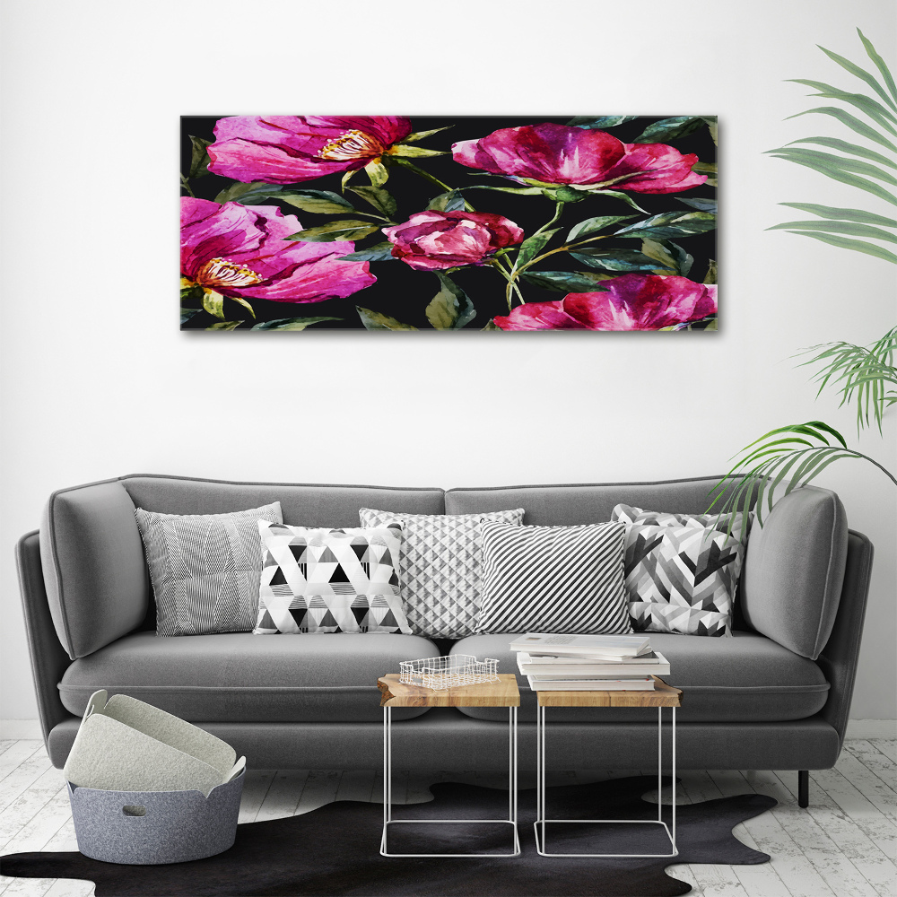 Acrylique tableau Pivoines roses