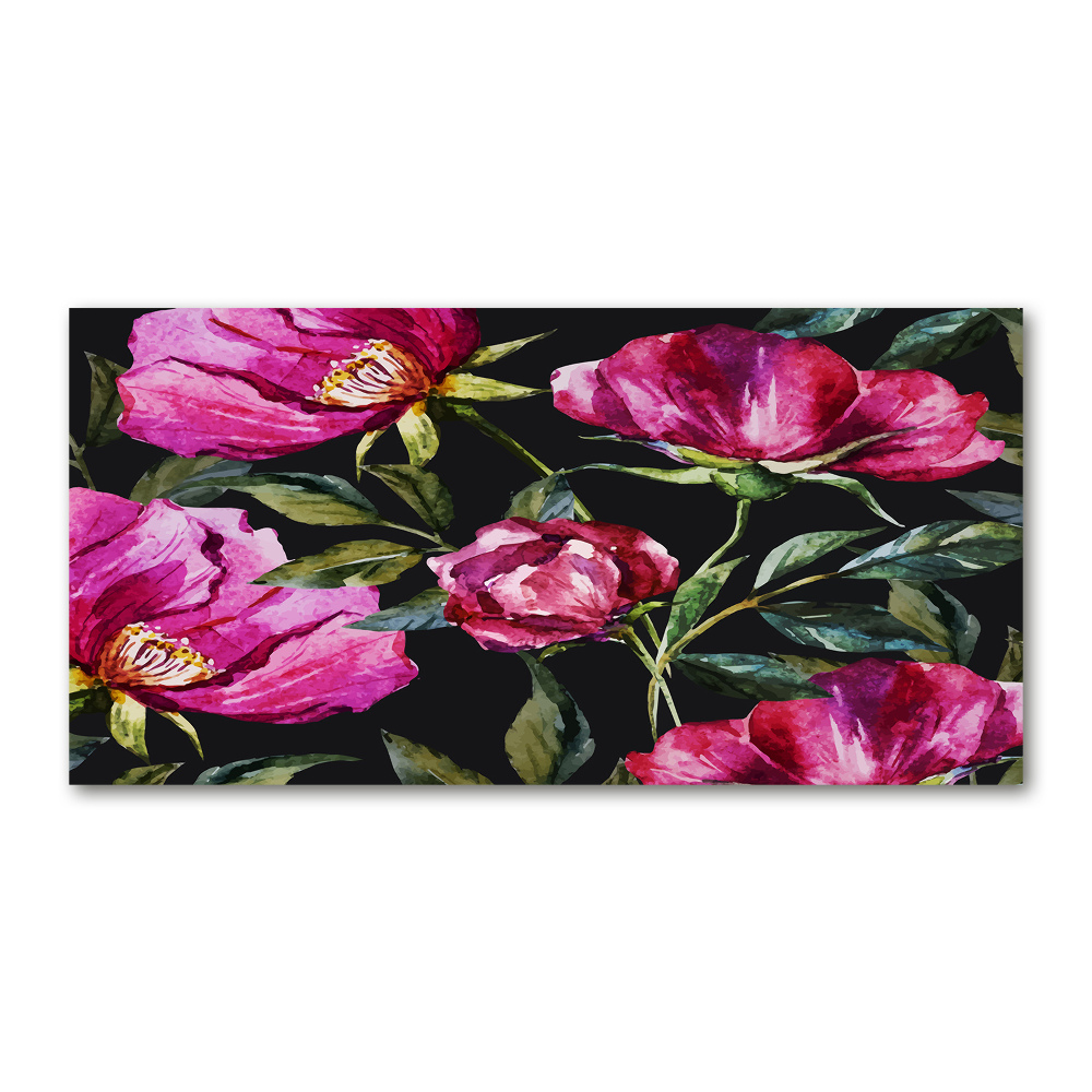 Acrylique tableau Pivoines roses