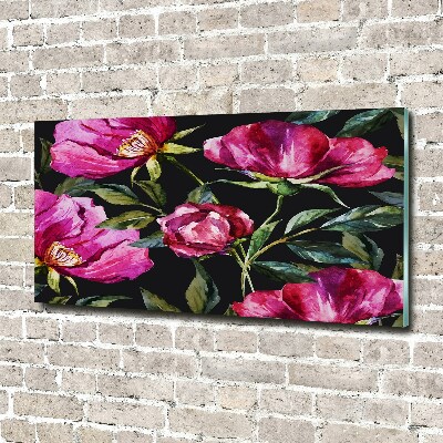 Acrylique tableau Pivoines roses