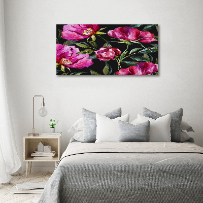 Acrylique tableau Pivoines roses