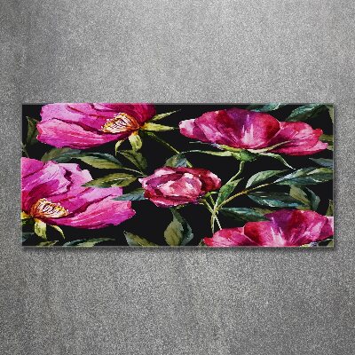 Acrylique tableau Pivoines roses