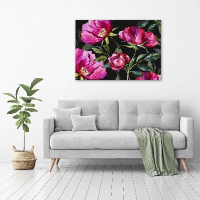 Acrylique tableau Pivoines roses