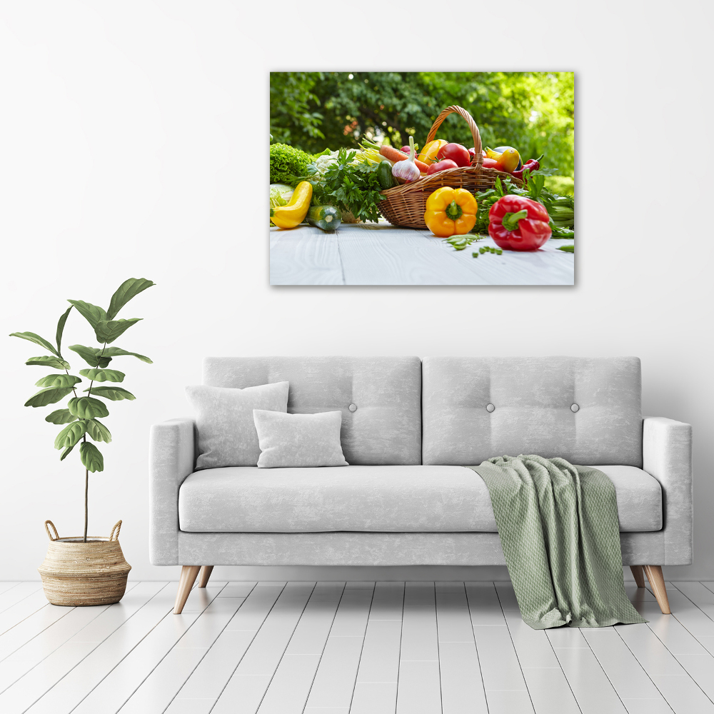 Tableau sur verre acrylique Panier de légumes