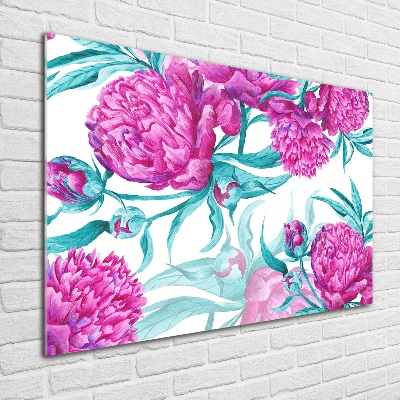 Tableau en acrylique Pivoines roses