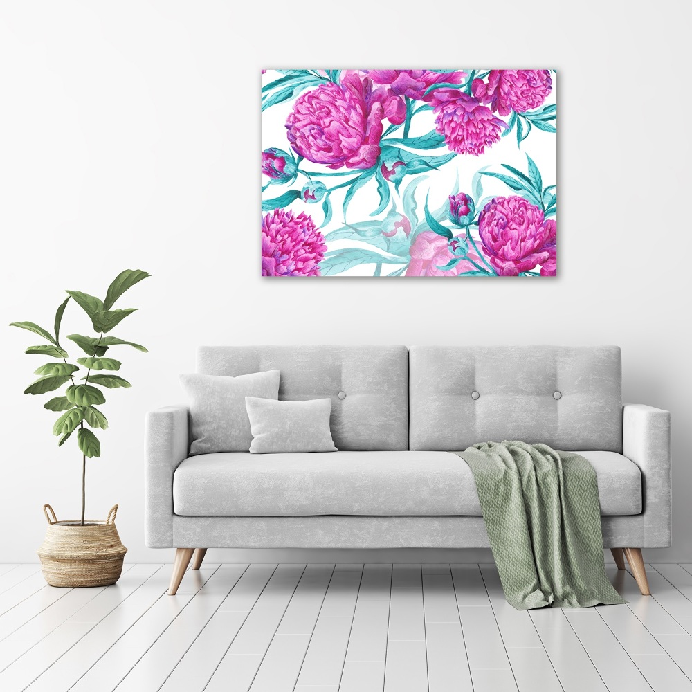 Tableau en acrylique Pivoines roses