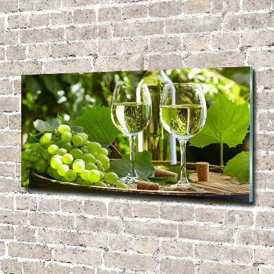 Tableau verre acrylique Vin blanc et fruits