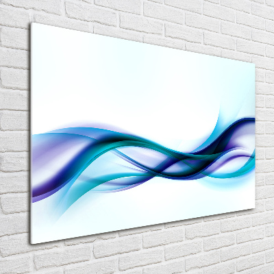 Tableau en acrylique Vagues abstraites bleues et violettes