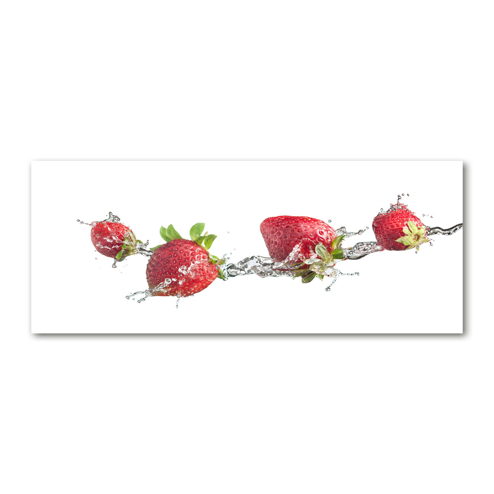 Tableau verre acrylique Fraises et eau