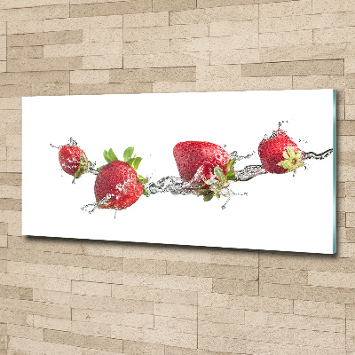 Tableau verre acrylique Fraises et eau