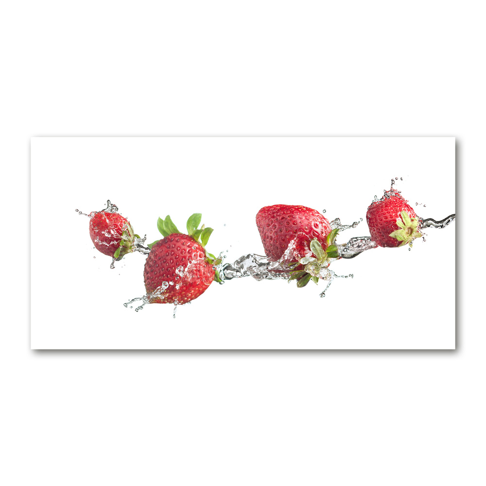 Tableau verre acrylique Fraises et eau