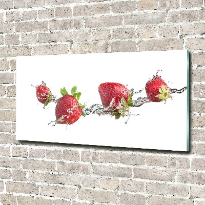 Tableau verre acrylique Fraises et eau