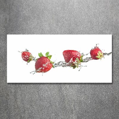 Tableau verre acrylique Fraises et eau