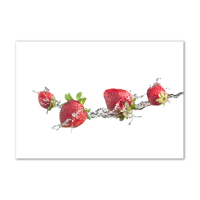 Tableau verre acrylique Fraises et eau