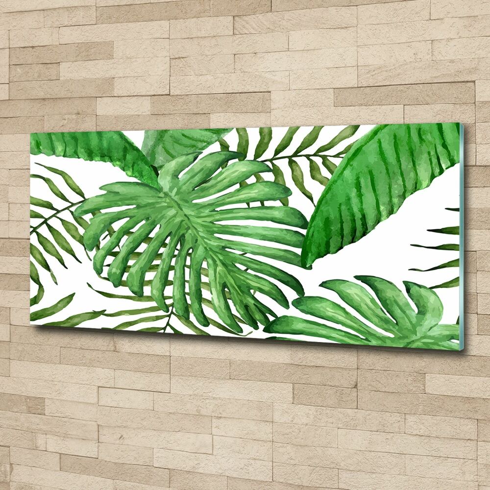 Acrylique tableau Feuilles tropicales vertes