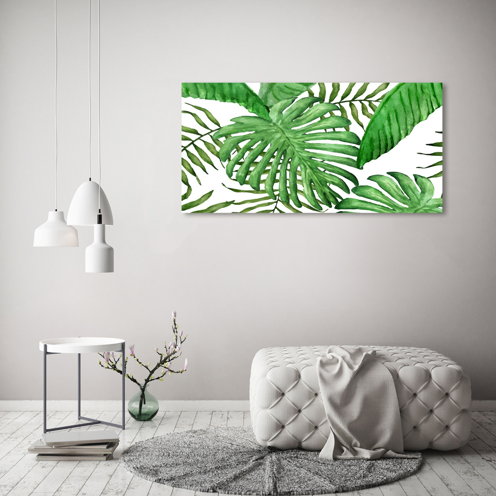 Acrylique tableau Feuilles tropicales vertes