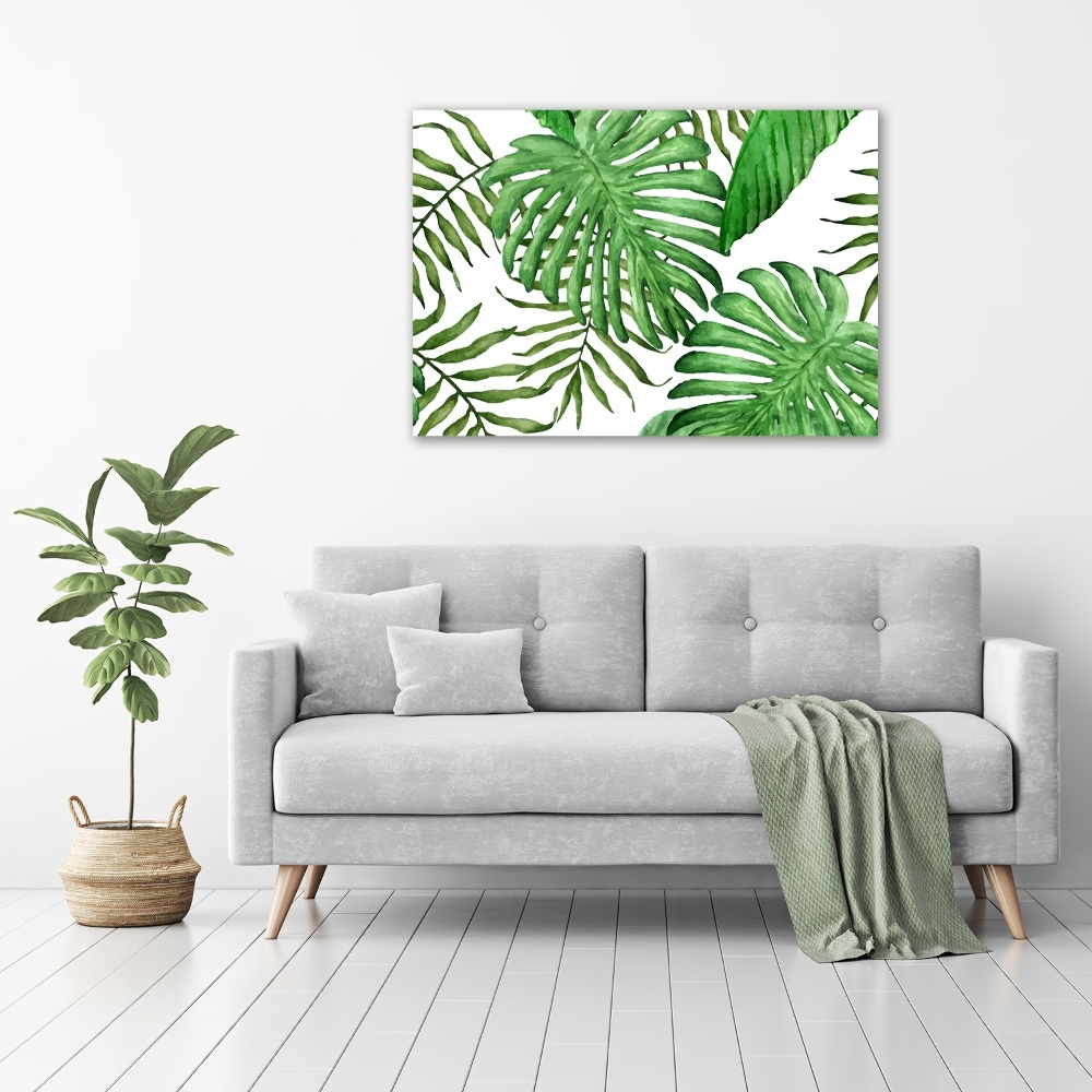 Acrylique tableau Feuilles tropicales vertes