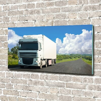 Tableau verre acrylique Camion blanc