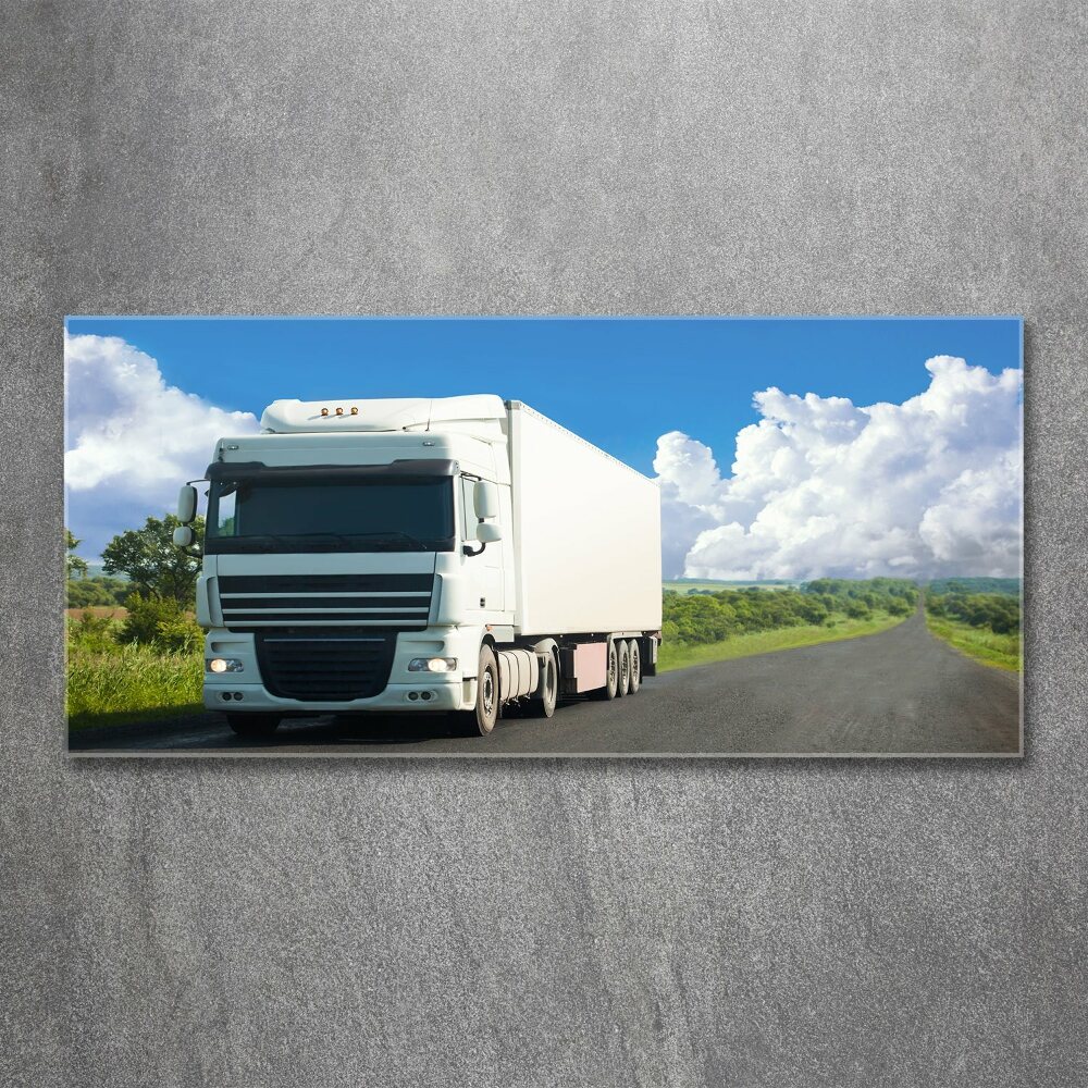 Tableau verre acrylique Camion blanc