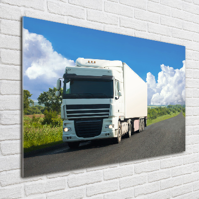 Tableau verre acrylique Camion blanc