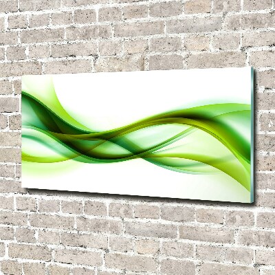 Tableau verre acrylique Abstraction vagues vertes