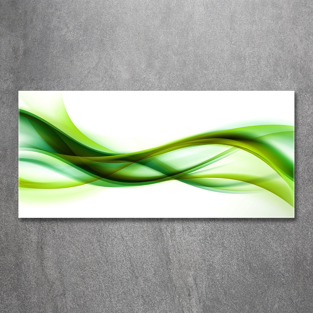 Tableau verre acrylique Abstraction vagues vertes