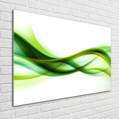 Tableau verre acrylique Abstraction vagues vertes