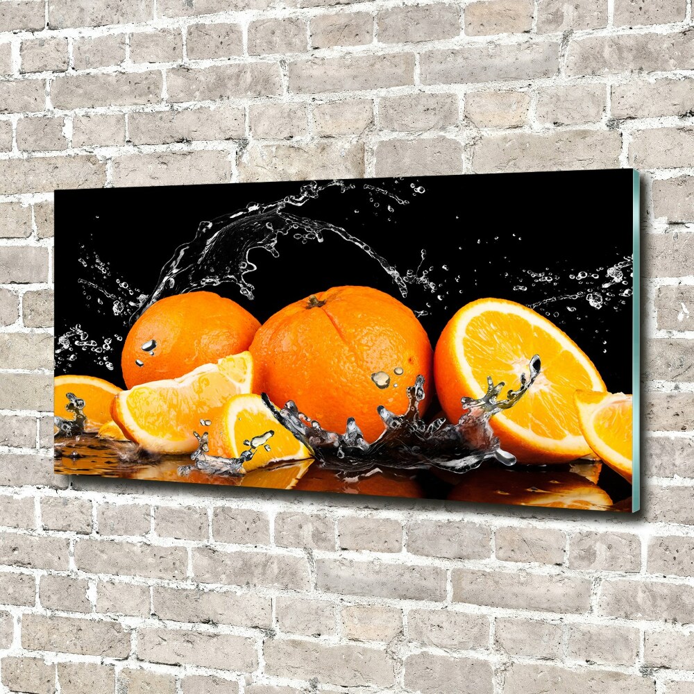 Tableau verre acrylique Oranges et eau