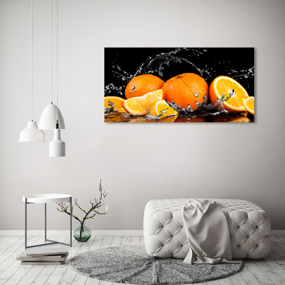 Tableau verre acrylique Oranges et eau