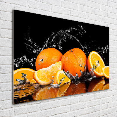 Tableau verre acrylique Oranges et eau